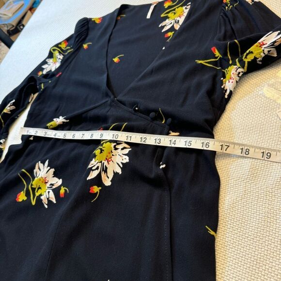 NWT free people, black floral wrap dress size small. Bohemian feminine hippie - Picture 6 of 11